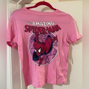 Pink Spider-Man Graphic T-Shirt. Size Large